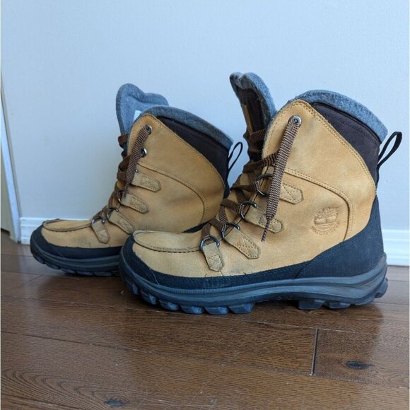 Timberland Chillberg Men's Winter Boots Size 9.5 Waterproof Tall Tan Yellow - Picture 2 of 11